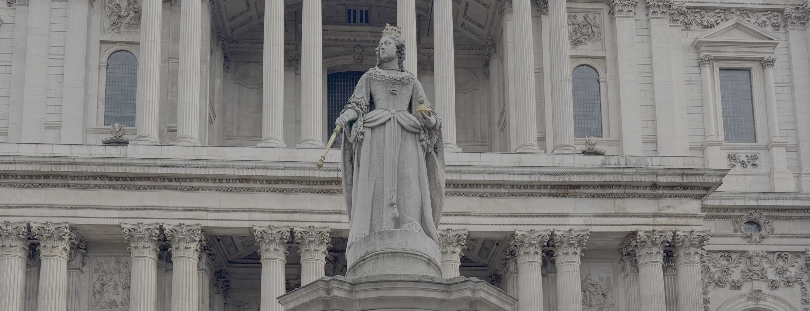 The Queen Anne statue at St Paul's Cathedral.