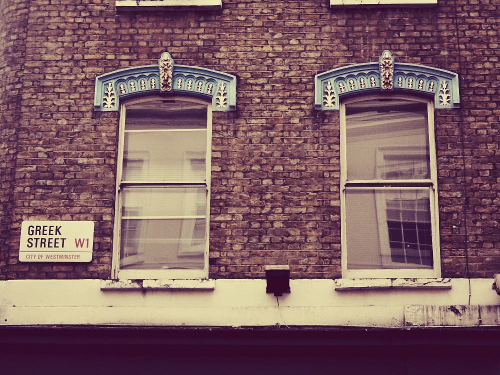Greek Street in Soho, heart of London's Italian community in the 1930s.